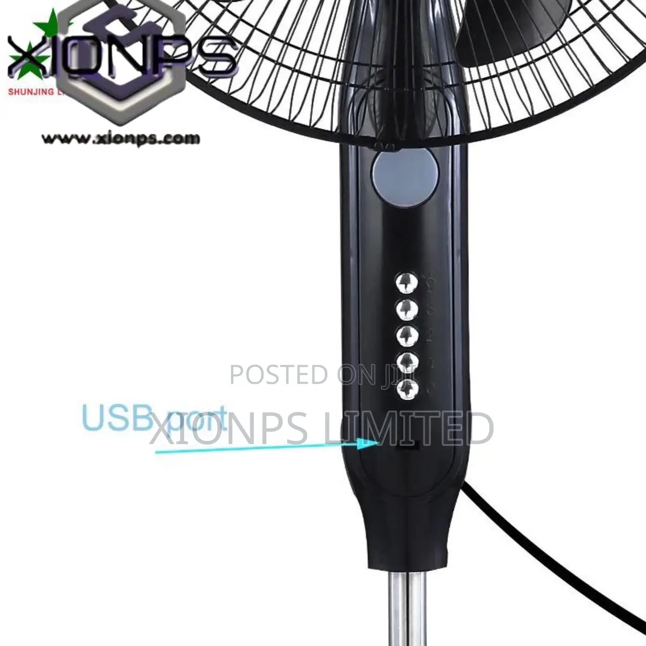 Xionps 16 Inches Rechargeable Fan With Solar Panel