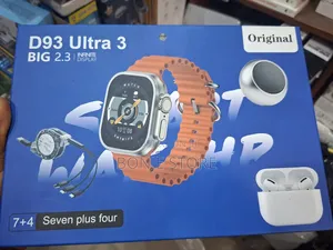 D93 Ultra 3 Smart Watch With 7 Strap, Speaker,Bearbud, Magnetic Charge
