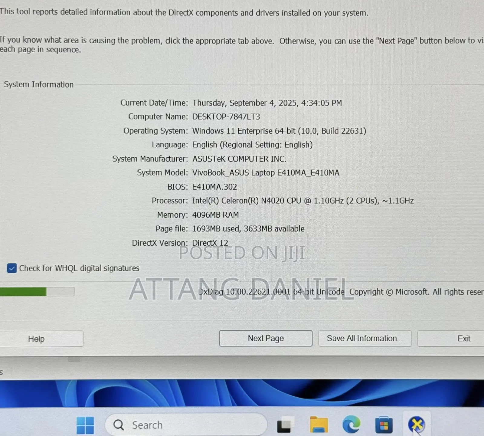 Laptop Asus E406SA 4GB Intel Celeron SSD 160GB