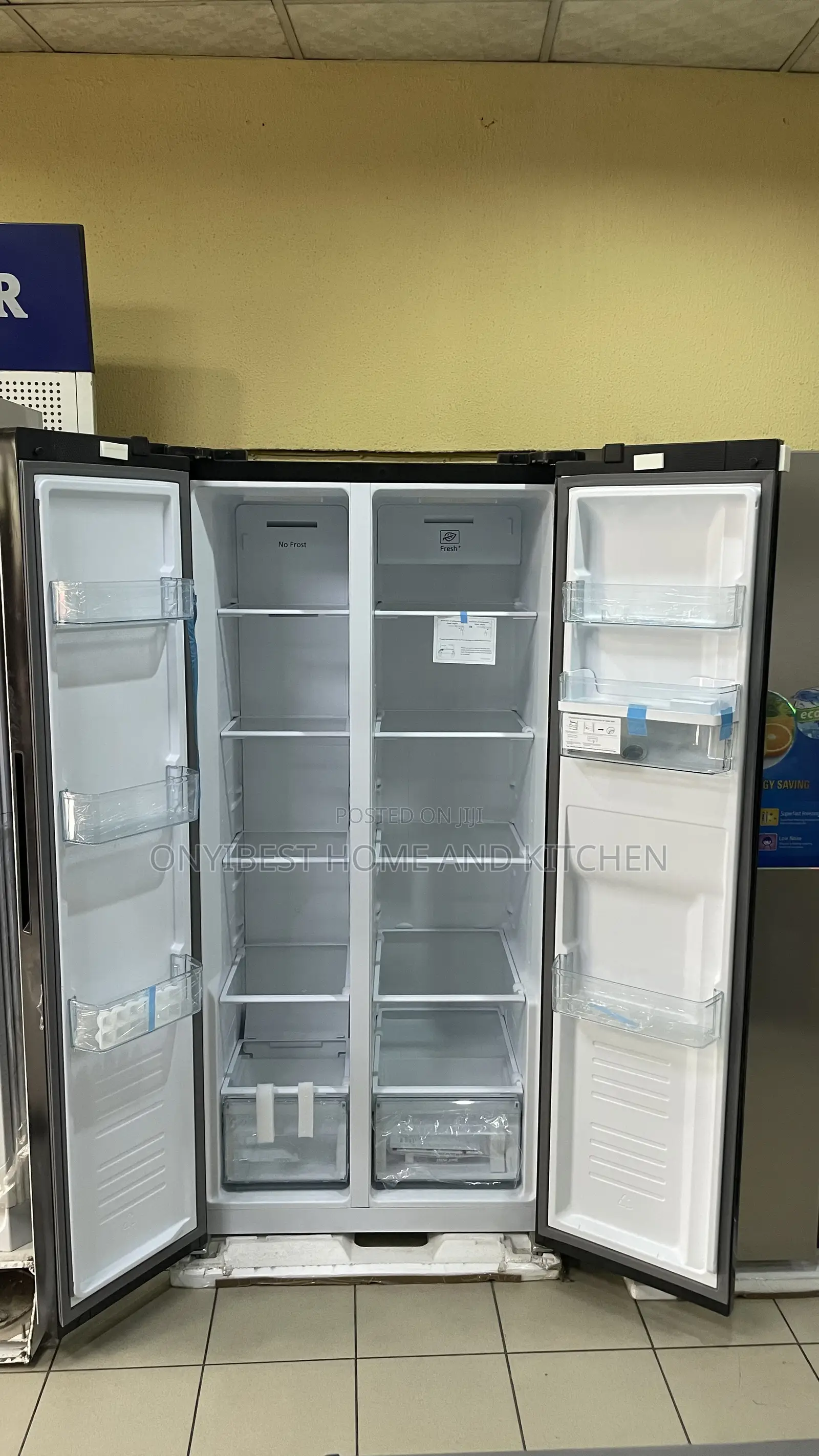 Polystar Side by Side Mirror Face Double Door Refrigerator