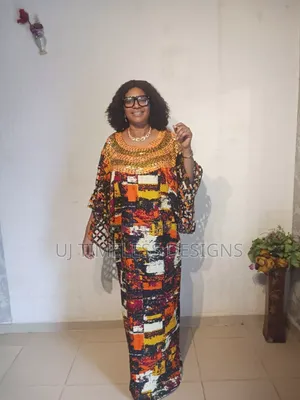 Beautifully Patterned Stoned Ankara Gown