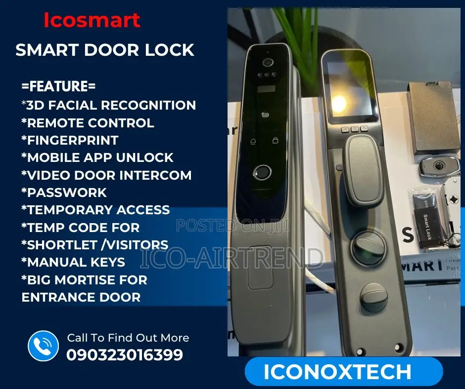 Smart Door Lock With Camera Fingerprint, Card Password Key
