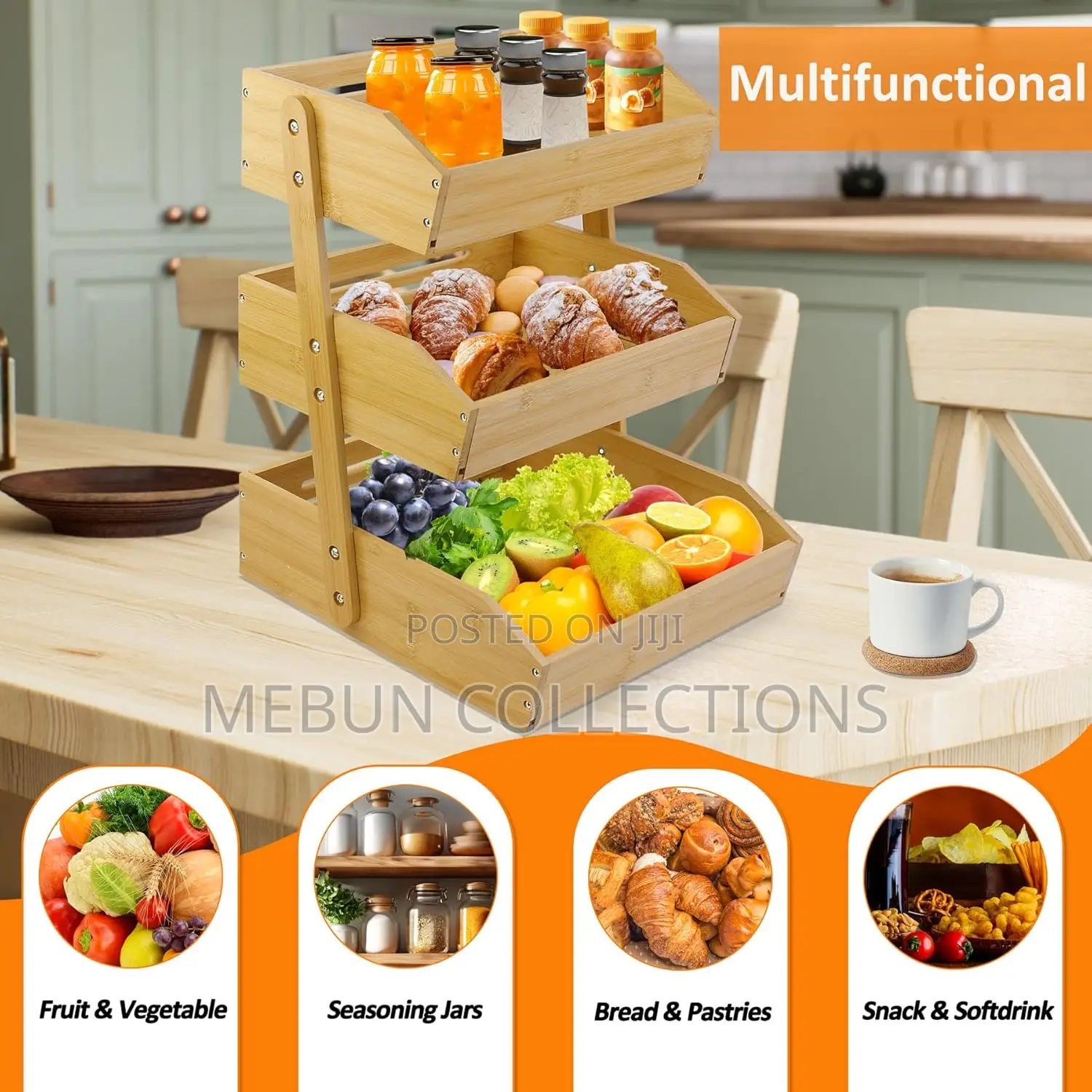 3 Tier Bamboo Fruit Basket