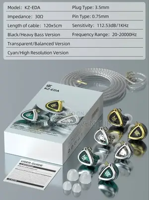 Kz Eda 3-in-1 (Bass/Balanced/Hi-res) Iem
