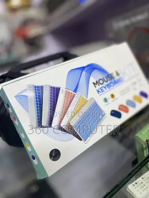Colorful Wireless Keyboard Mouse Kit - Bluetooth Usb Connectivity