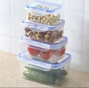 4pcs Refrigerator Storage Box Food Containers Plastic Fresh With Lid
