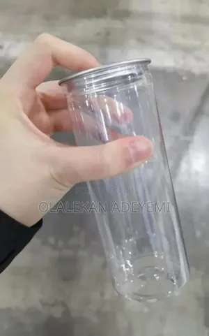 Transparent Can Bottle With Lid Cover.