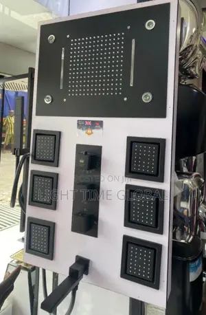England Black Conduit Shower 6 Jet Led Head Shower