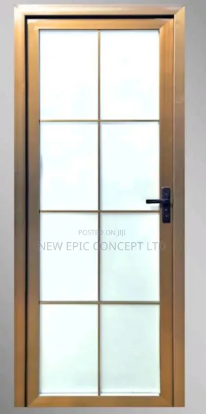 Gold Frame Aluminum Water Resistant Toilet And Bathroom Doors
