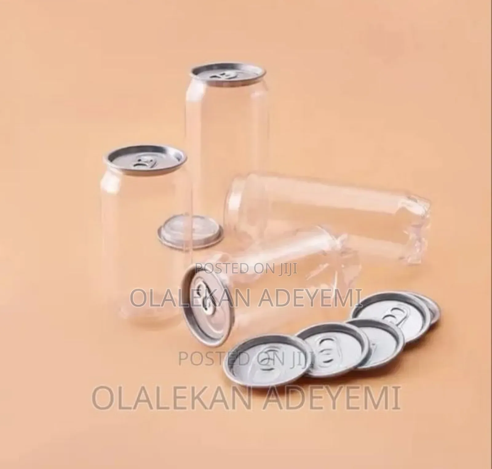Transparent Can Bottle With Lid Cover.