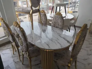 6 Seaters Classic Dining Table With 6 Chairs