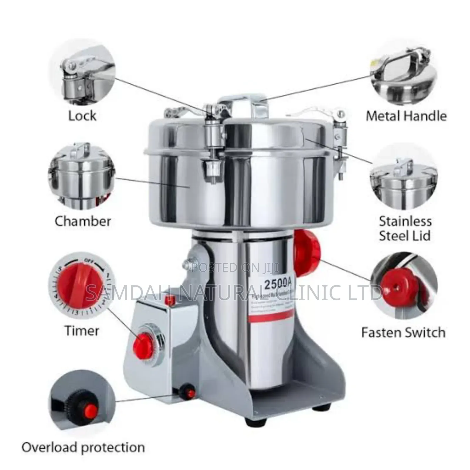 2500g Stainless Steel Electric Grain Grinder Mill For Grinding