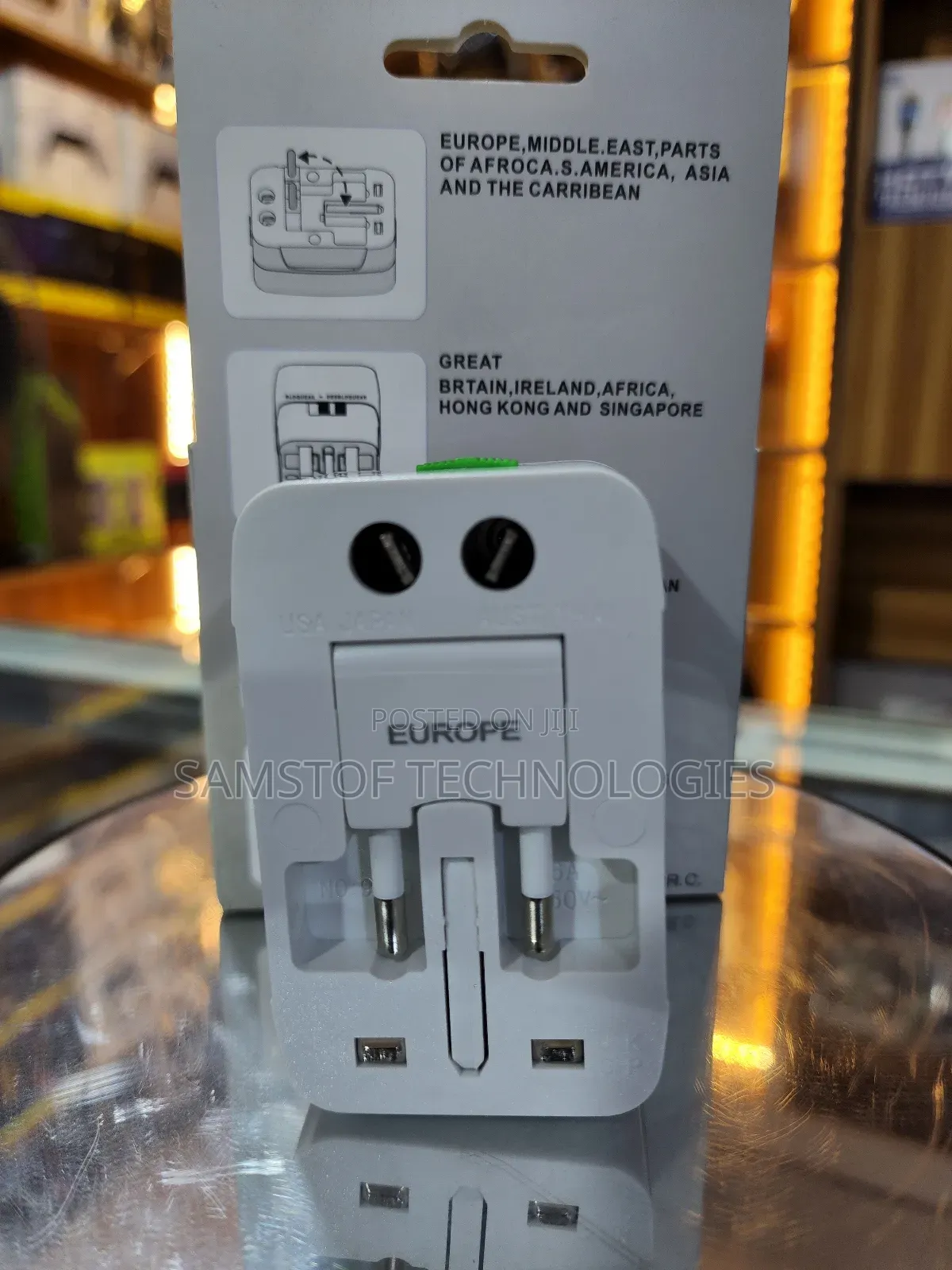 All In One Universal Travel Adapter With 1000ma Usb