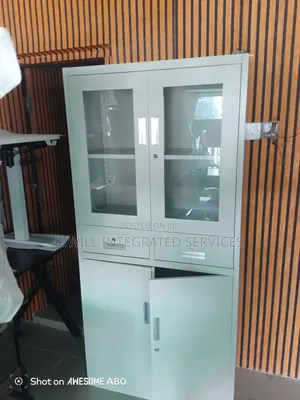 Metal Book Shelf With Drawers