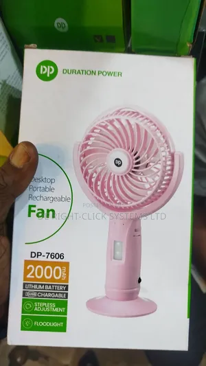 Portable Rechargeable Fan With Light Duration Power Dp-7606 2000mah