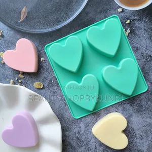 4 Holes Heart Shaped Mold/4 Cavities Love Shape Silicone Mold
