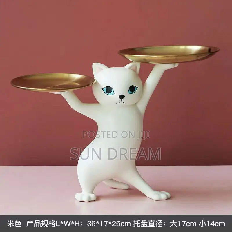 Cat Tray Candy Plate Key Holder Decoration