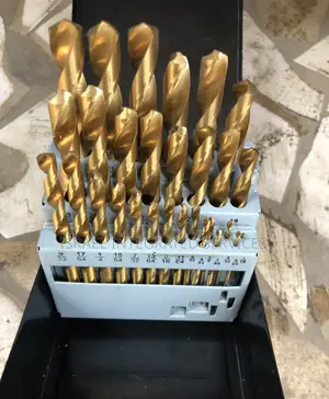 Set of Drill Bit Inches 1-13 Brass Color