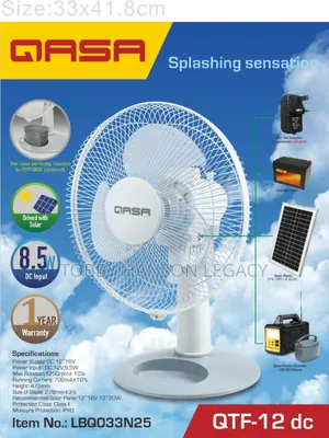 Qasa 12" Dc Table Fan