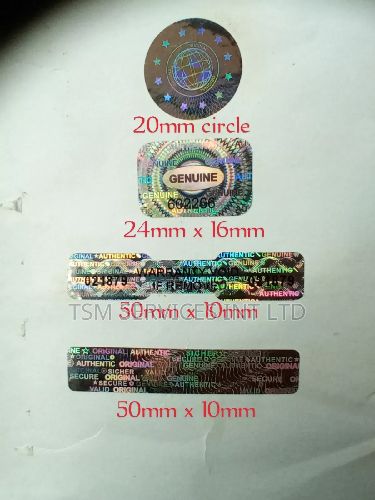 Hologram Void Labels and Tamper Proof Seals