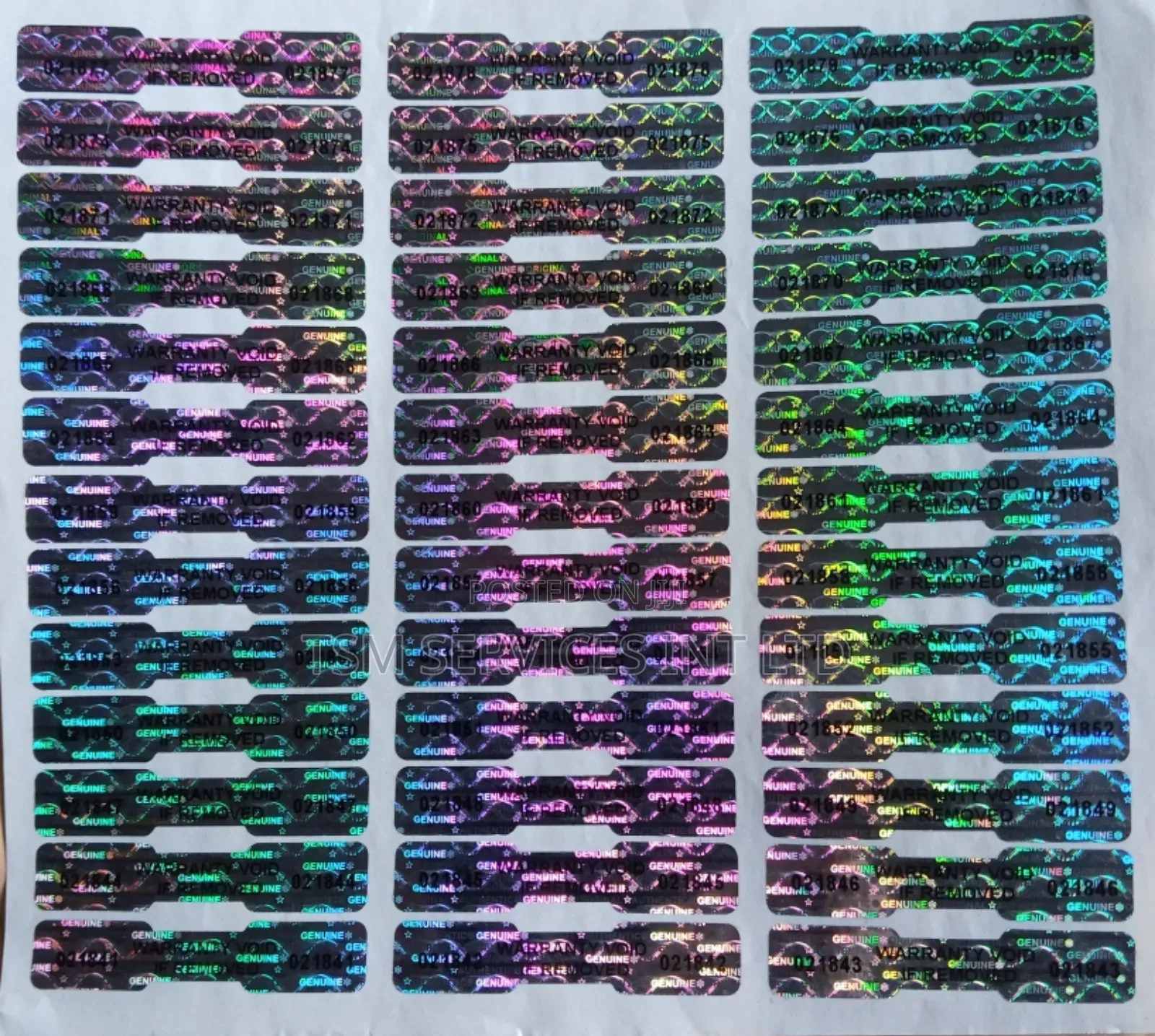 Hologram Void Labels and Tamper Proof Seals