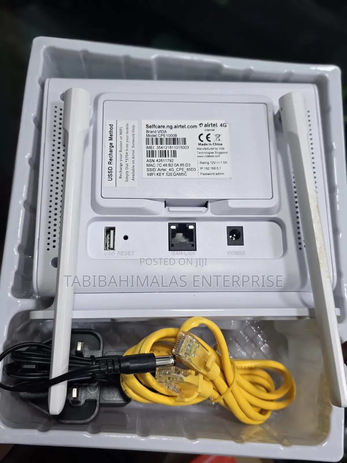 Airtel Cpe1000b Cat4 Router +100gb Data