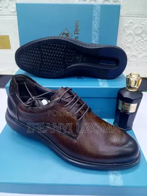 Lace Up Leather Flat Sole Corporate Shoe