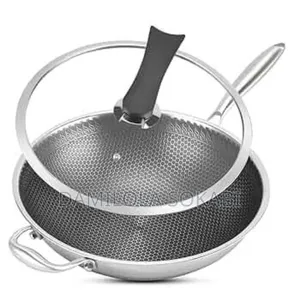 Wok Frying Pan With Lid Glass