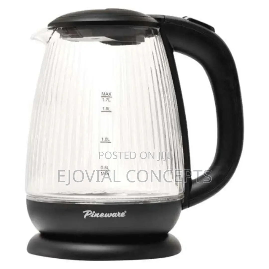 Pineware Ribbed Glass Kettle - 1.7l - 2200w