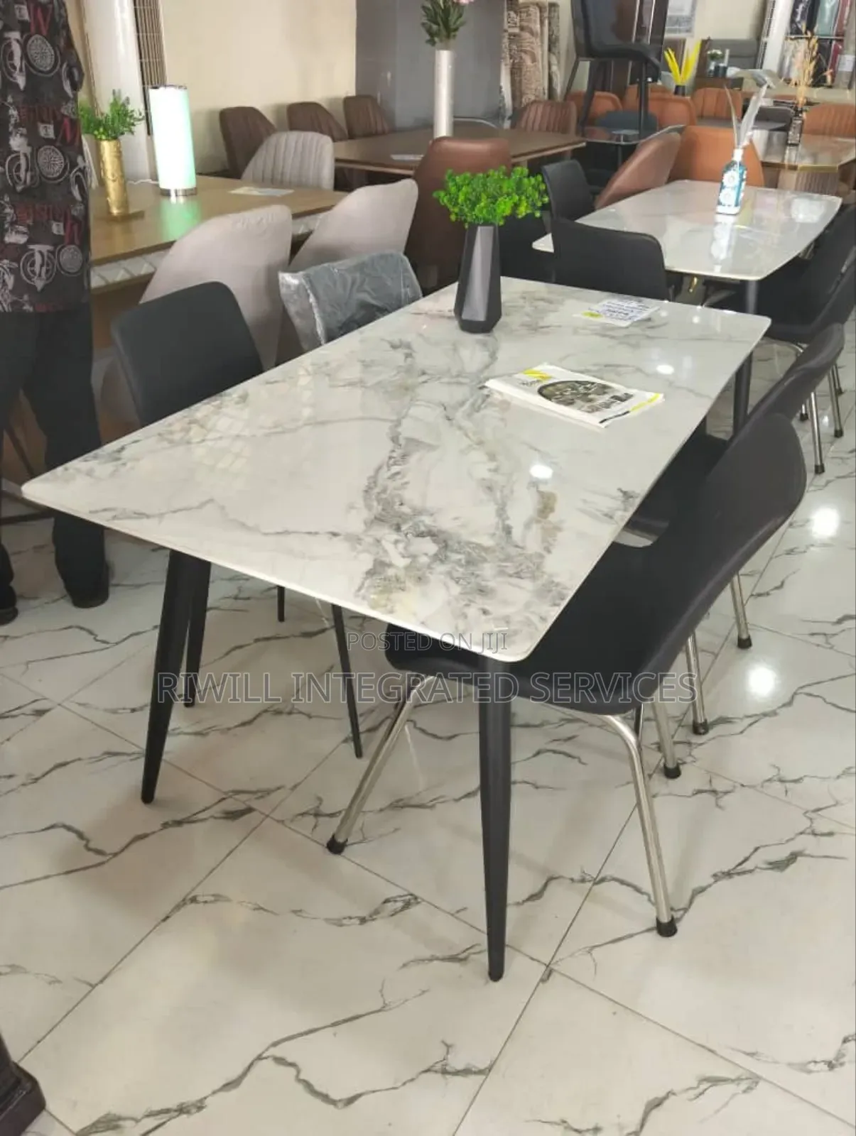 Marble Dining Table and 6