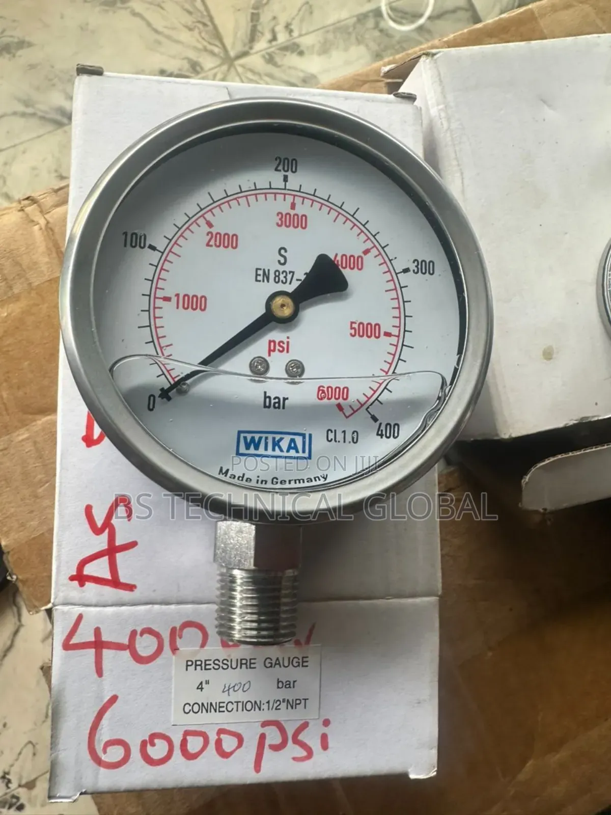 1/2" Pressure Gauge 6000pis