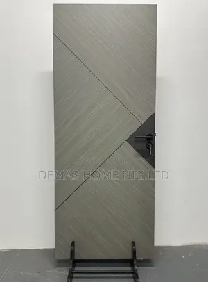 Gray With Black Wooden Door
