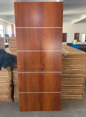 Wine and Silver Line Wooden Door