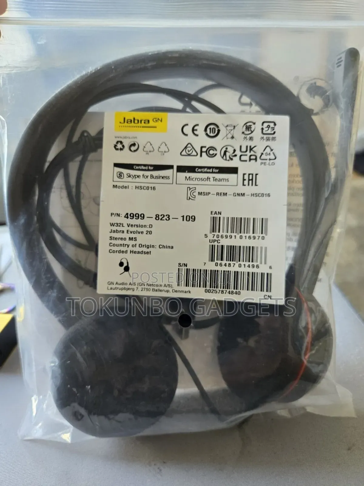 Jabra Evolve 20 Stereo Ms Usb Headset