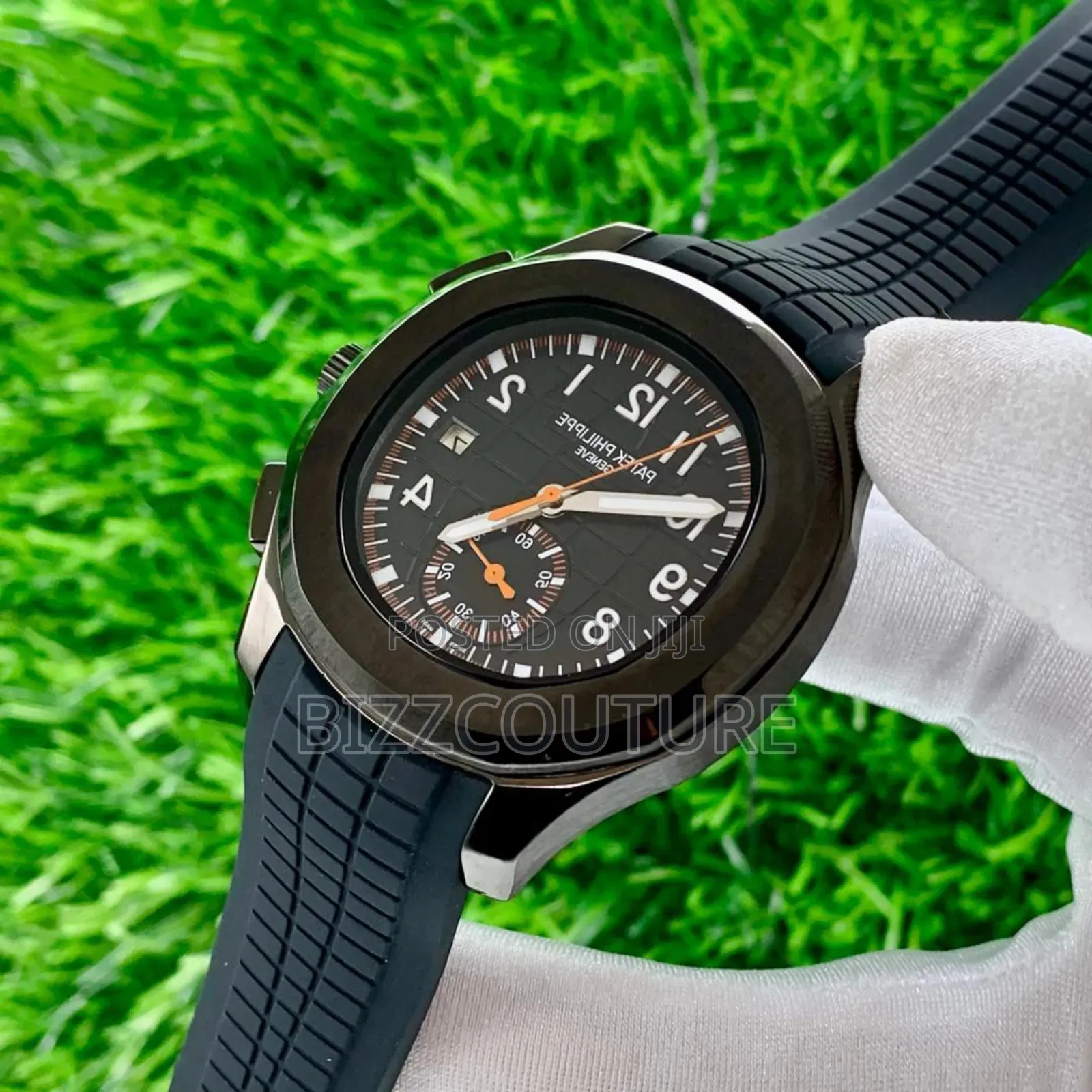 Original Patek Philippe Black Rubber Strap Quartz Watch