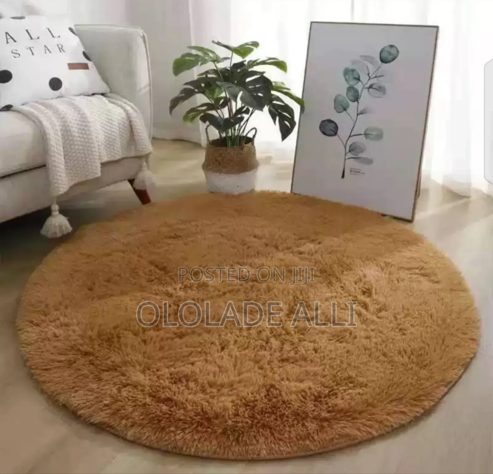 Round Shape Fluffy Rug