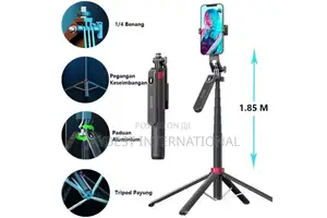 P185 1.85m Four Legged 360° Rotate Bluetooth Selfie Stick