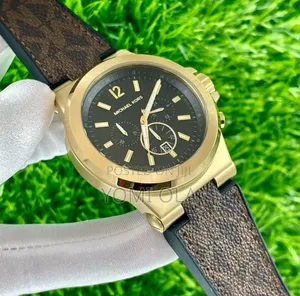 Michael Kors Chronograph Brown Black Leather Watch