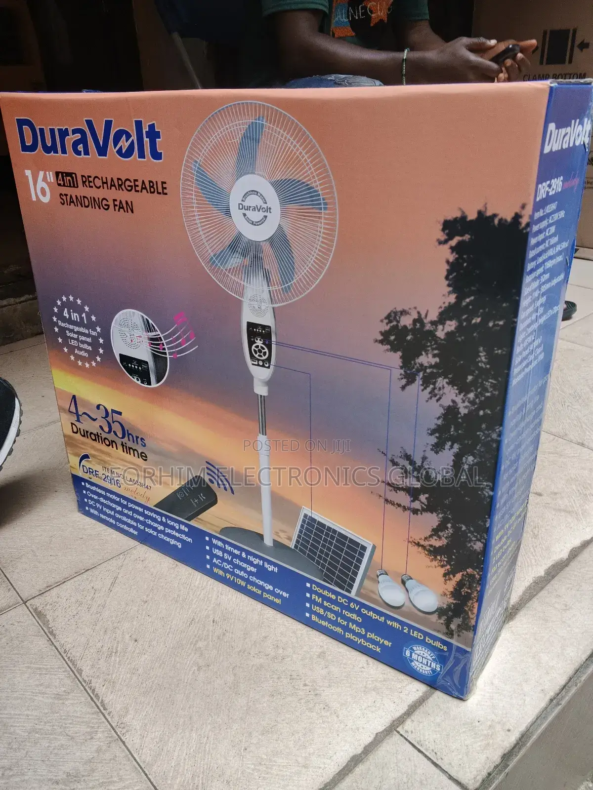 Rechargeable 16" Solar Fan+ Panel