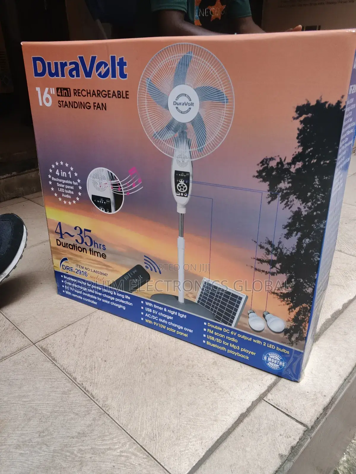 Rechargeable 16" Solar Fan+ Panel