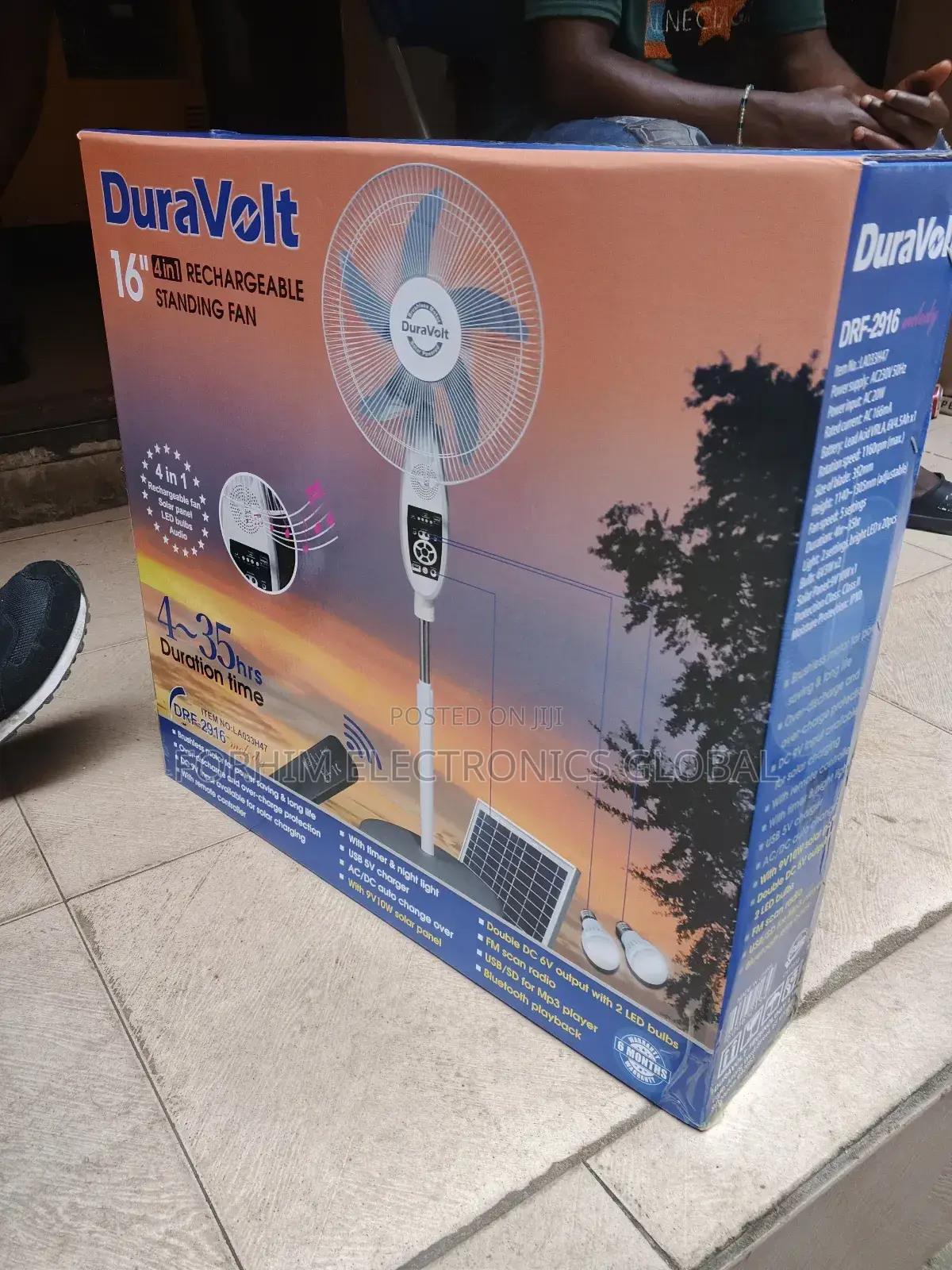Rechargeable 16" Solar Fan+ Panel