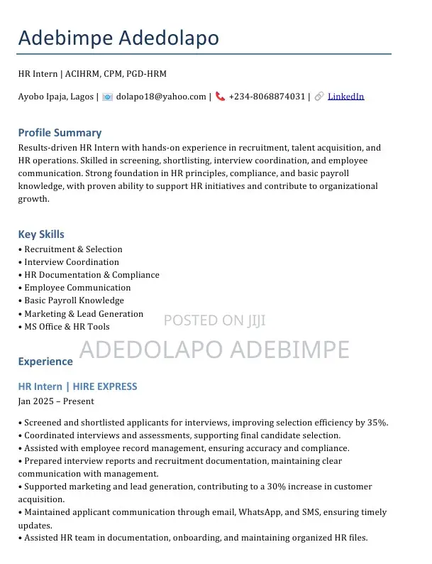 Human Resources Intern