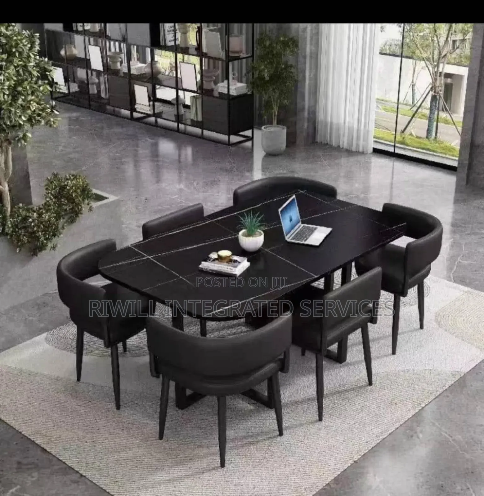 Black Colored Dining Set by Six