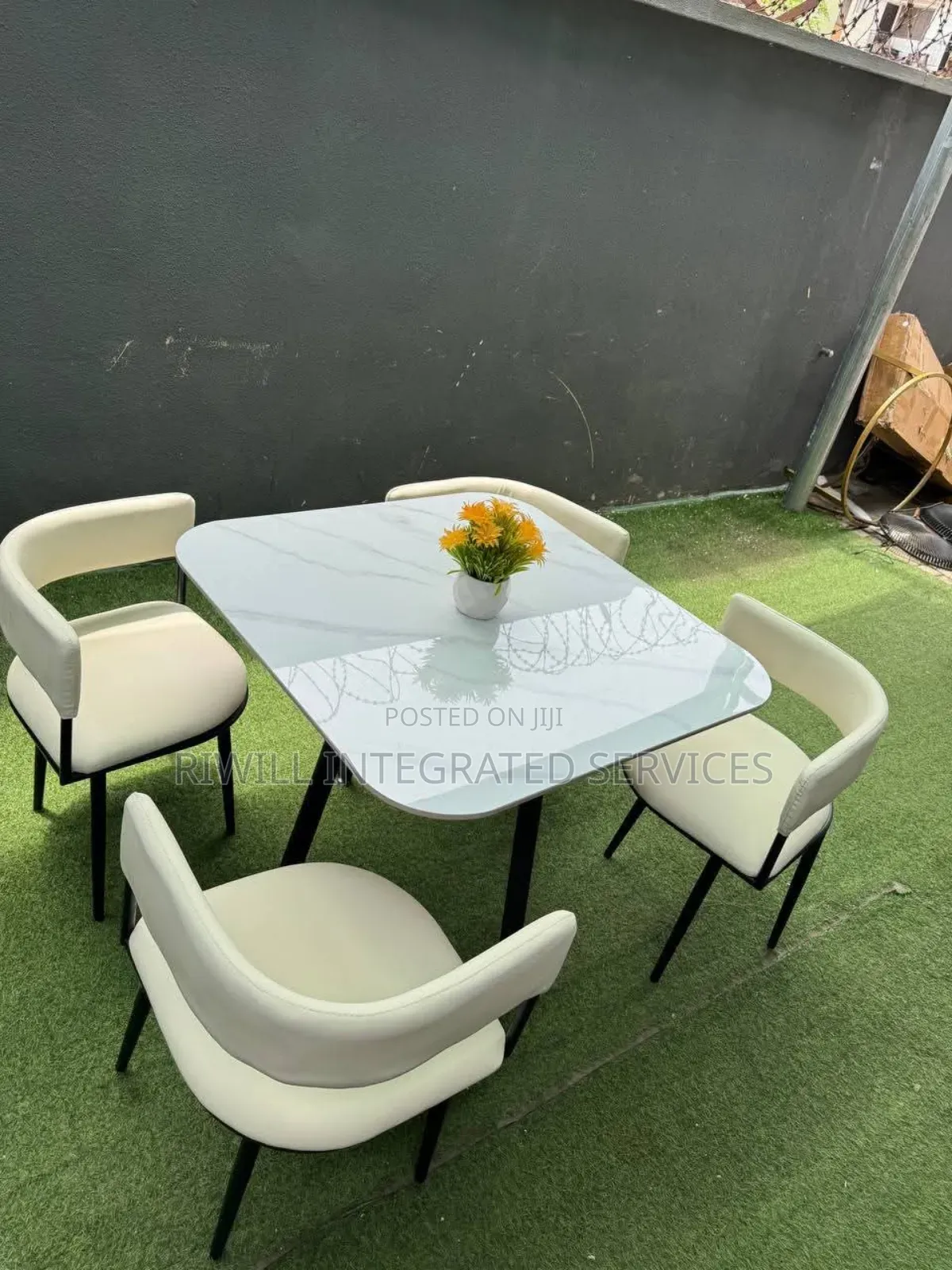 White Colored Dining Set by Four