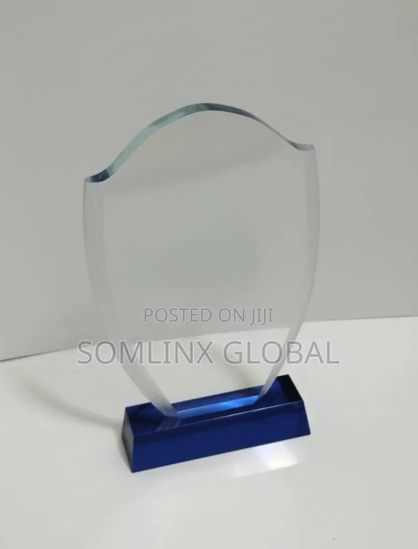 Glass Plaque, Blue Base Ds