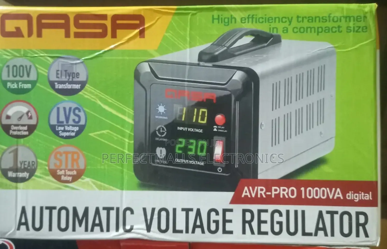Qasa Automatic Voltage Stabilizer Avr-Pro-1000va Digital – 1000va
