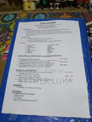 Housekeeping Cleaning Cv