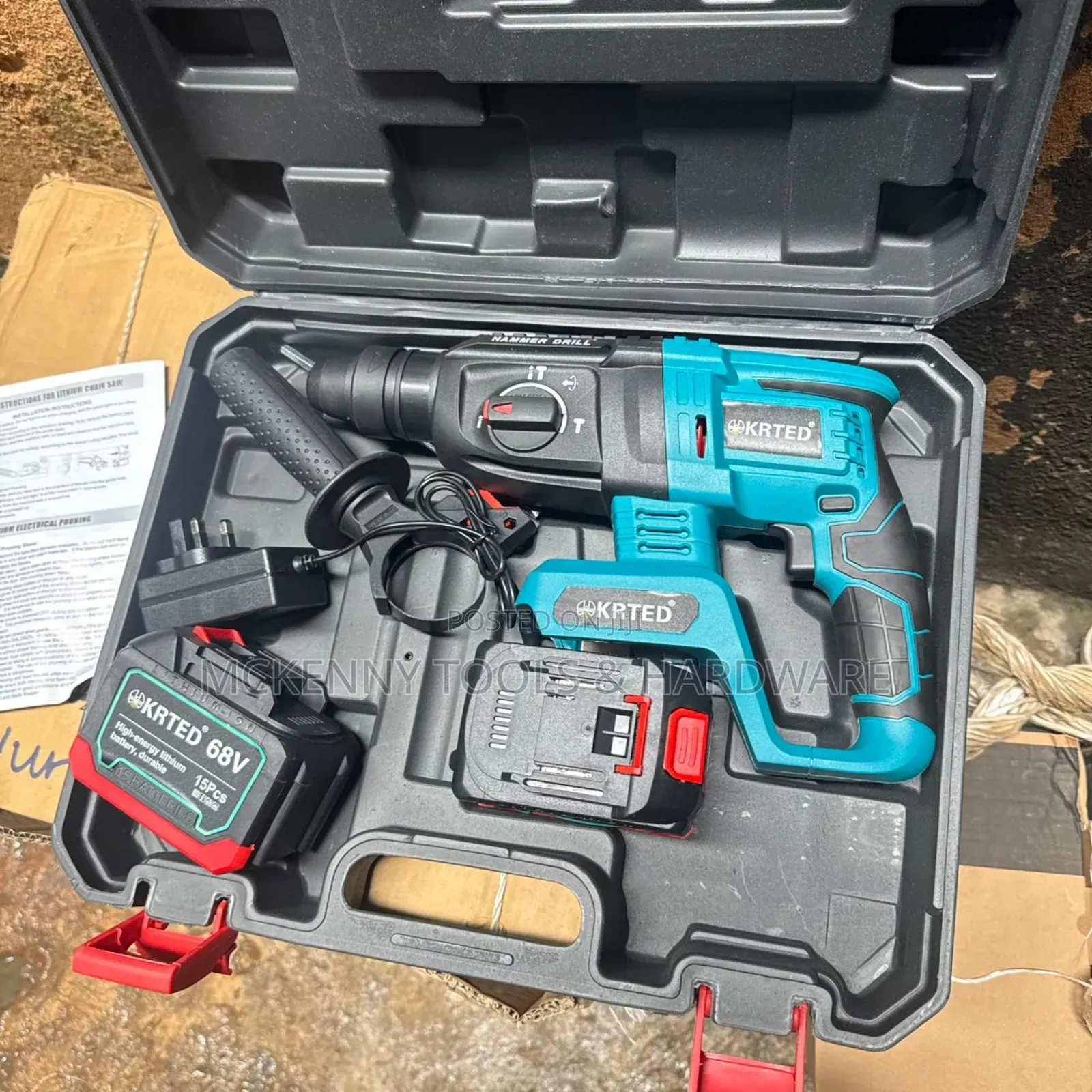 Krted 68v Cordless Rotary Hammer Drill Kit, Which Includes: