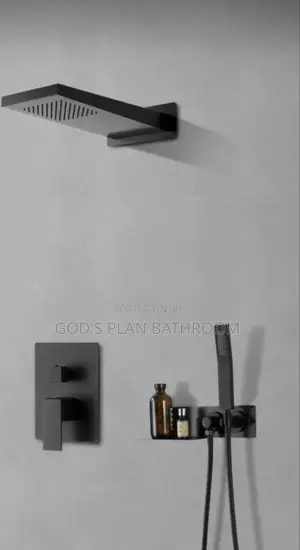 Condict Shower With Long Rose(Black)