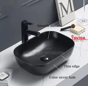 Black Counter Basin With Basin Tap